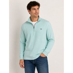 Vineyard Vines Mens Saltwater Quarter Zip Pullover Mint Green Stripe 1K003600 L